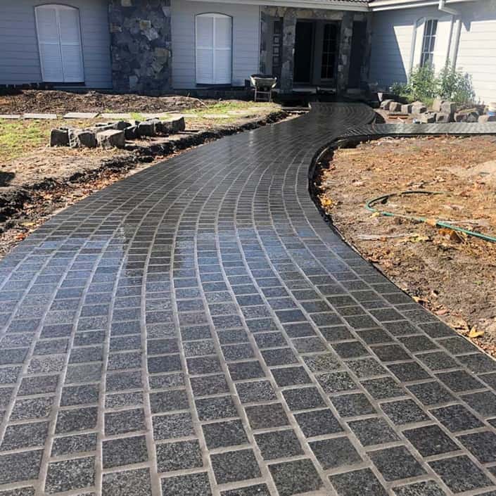 Black Flamed Granite Cobblestones