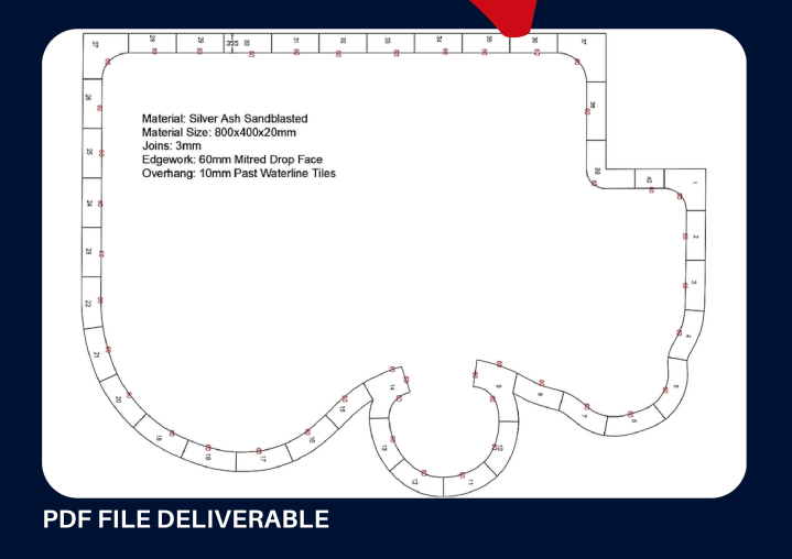Template drawing after on site templating