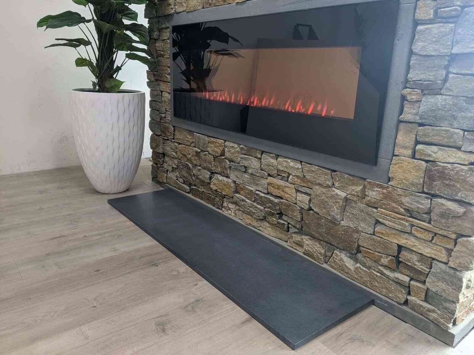 honed granite fireplace hearth
