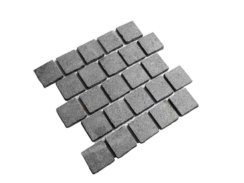 Grey Flamed Cobbles on Mesh